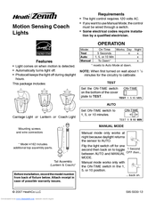 Heath Zenith SL-4133-OR - Heath - Shaker Cove Mission Style 150-Degree Motion Sensing Decorative Security Light Installation Manual