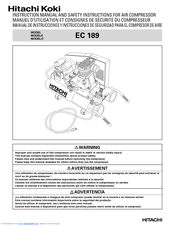 Hitachi Koki EC189 - Lon Wheelbarrow Air Compressor Instruction Manual And Safety Instructions