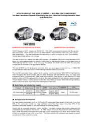 Hitachi DZ-BD7H Specification Sheet