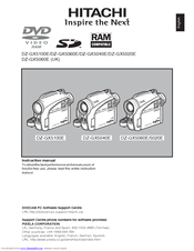 Hitachi DZ-GX5100E Instruction Manual