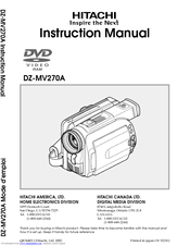 Hitachi DZ-MV270A - Camcorder Instruction Manual