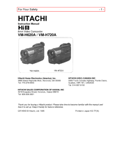 Hitachi VMH-620A - Camcorder Instruction Manual
