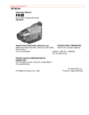 Hitachi VMH-57A - Camcorder Instruction Manual