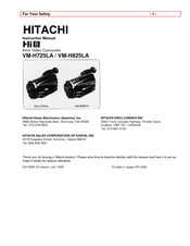 Hitachi VMH-725LA - Camcorder Instruction Manual