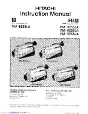 Hitachi VME-555LA - Camcorder Instruction Manual