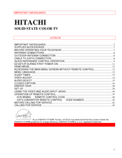 Hitachi 27CX01BOM User Manual