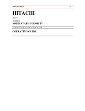 Hitachi 32UX51B Operating Manual