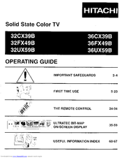Hitachi 32UX59B Operating Manual