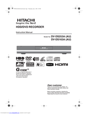 Hitachi DV-DS163A Instruction Manual