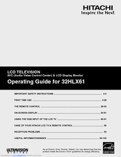 Hitachi 32HLX61 - LCD Direct View TV Operating Manual