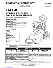 Graco EM 490 Instructions-Parts List Manual