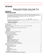 Hitachi 60SX4K Operating Manual