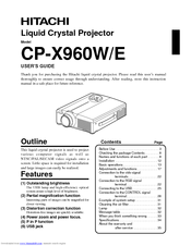 Hitachi CPX960 - XGA LCD Projector Owner's Manual
