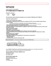 Hitachi VT-FX6410A Owner's Manual