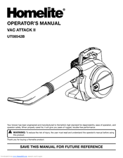 Homelite VAC ATTACK II UT08542B Operator's Manual