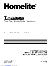 Homelite Timberman UT10910 Operator's Manual