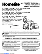 Homelite UT10540 -  S Operator's Manual