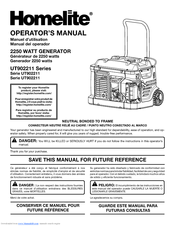 Homelite UT902211 Series Operator's Manual
