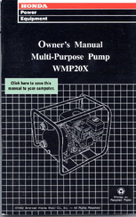 Honda WMP20X Owner's Manual