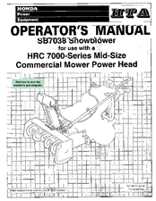 Honda SB7038 Operator's Manual