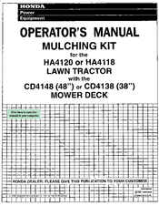 Honda CD4138 Operator's Manual