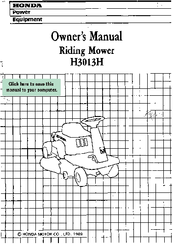 Honda H3013H Owner's Manual