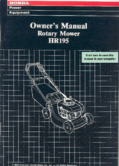 Honda HR195SXA Owner's Manual
