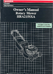 Honda HRA215SXA Owner's Manual