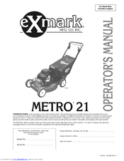 Exmark Metro 21 Series Operator's Manual