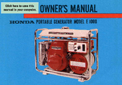 Honda E1000 Owner's Manual