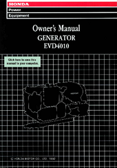 Honda EVD4010 Owner's Manual