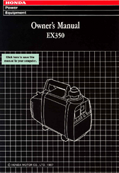 Honda EX350 Owner's Manual