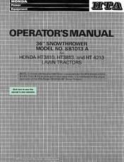 Honda HTA SB1013 A Operator's Manual