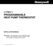 Honeywell CT8611 Installation Manual