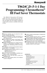 Honeywell CHRONOTHERM III T8624D User Manual