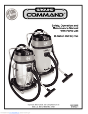Hoover Ground Command Safety, Operation And Maintenance Manual With Parts List