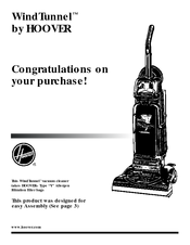 Hoover WindTunnel WindTunnel Upright Bag Vacuum Cleaner Owner's Manual