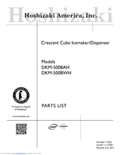 Hoshizaki DKM-500BAH Parts List
