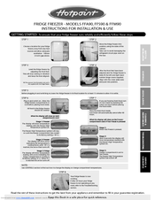 Hotpoint FFM90 Instructions For Installation And Use Manual