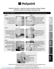 Hotpoint RFA18 Instructions For Installation & Use