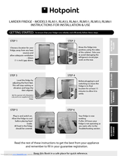 Hotpoint RLA51 Instructions For Installation & Use