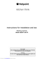 Hotpoint AQXXF 149 H PI Instructions For Installation And Use Manual