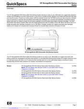 HP StorageWorks RDX160 Quickspecs