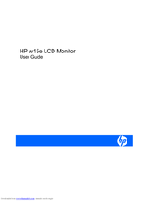 HP w15e - Widescreen LCD Monitor User Manual