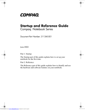 Compaq Presario X1000 - Notebook PC Startup And Reference Manual
