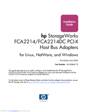 HP FCA2214DC PCI-X Installation Manual