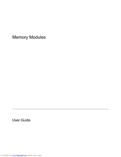 Hp Memory Modules User Manual