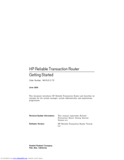 HP Reliable Transaction Router Getting Started