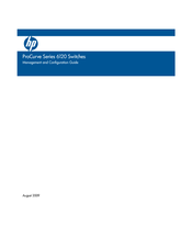 HP ProCurve 6120G/XG Management And Configuration Manual