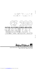 Hughes & Kettner CF 200 Instruction Manual